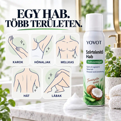 Yovot® szőrtelenítő hab – Kókuszolajos hab az egész testre a sima bőrért