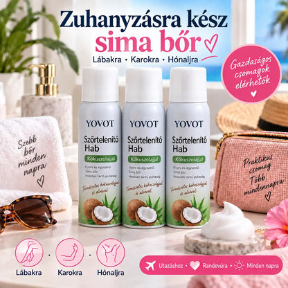 Yovot® szőrtelenítő hab – Kókuszolajos hab az egész testre a sima bőrért