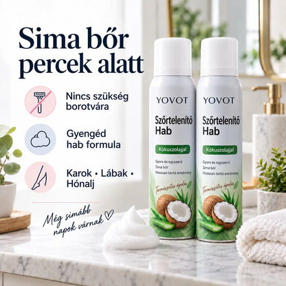 Yovot® szőrtelenítő hab – Kókuszolajos hab az egész testre a sima bőrért