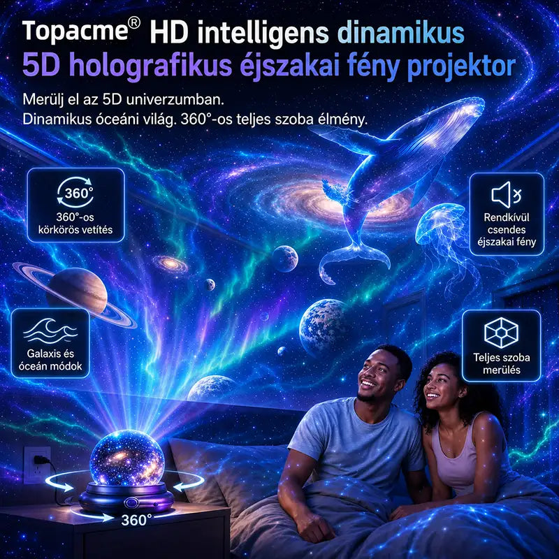 🔮 Topacme® Éjszakai Fényprojektor – Varázslatos Hangulat Minden Este