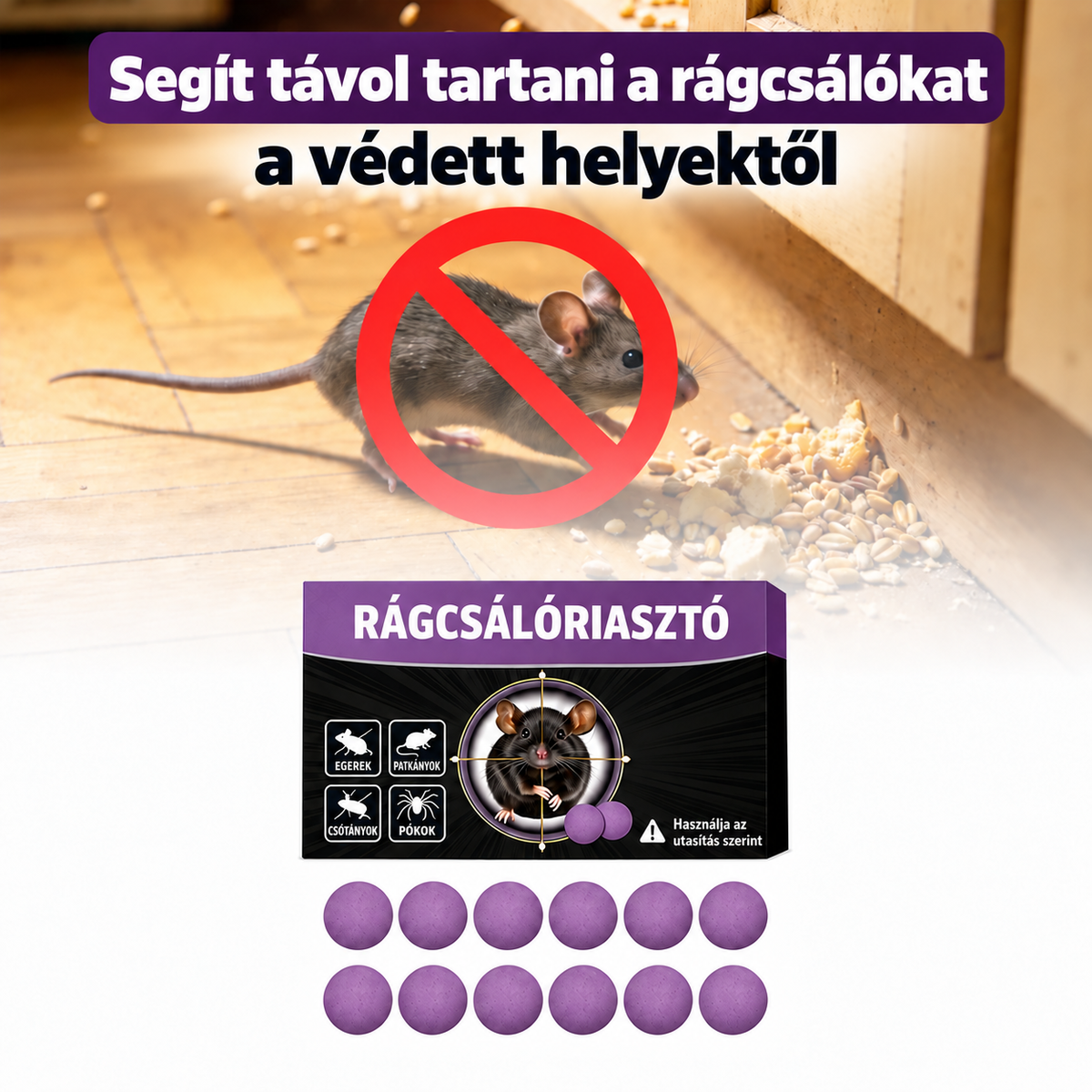 Rágcsálókat távol tartó korongok védett helyekre