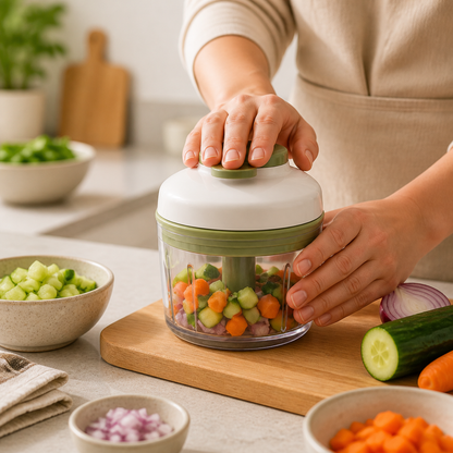 Compact Vegetable Chopper lifestyle use photo